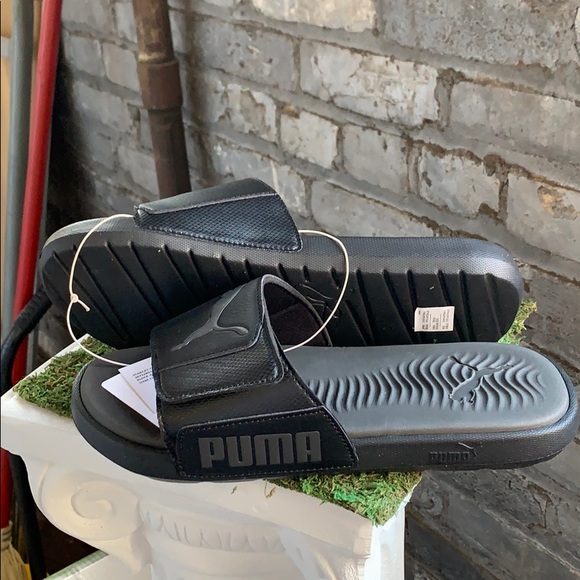 NWT PUMA men’s Starcat Tech Slide Black Sandal - Picture 2 of 4